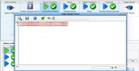 ACORD Message Testing Soure Transform Stage Output window