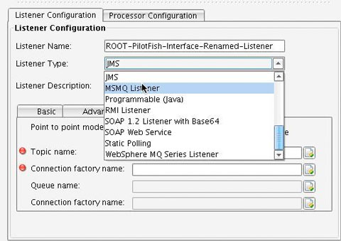 MSMQ Adapter Listener Configuration Panel