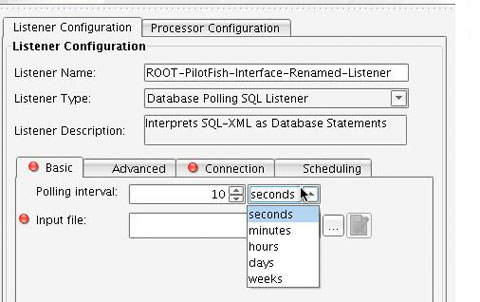 atabase SQL Adapter Listener Configuration Polling Interval