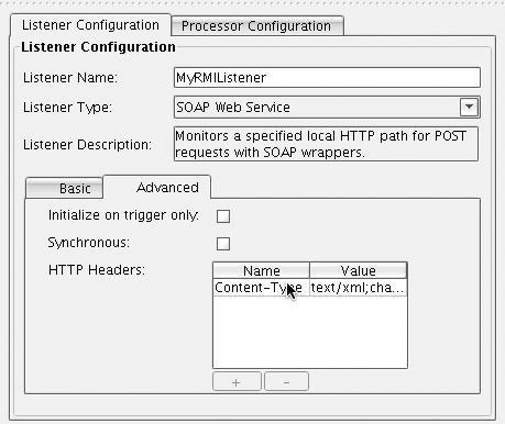 SOAP Web Service Adapter Advanced Configuration Panel