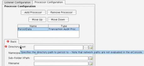Transaction Audit Processor Namespace aware checkbox