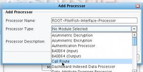 Call Route Processor Add Processor Panel