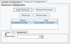 Excel Sheet Converter Processor Configuration Panel
