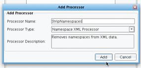 Namespace XML Processor Name the Processor Panel