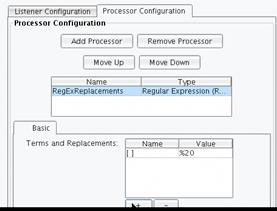 Regular Expression Processors Configuration Panel