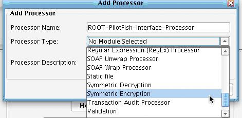 Symmetric Decryption & Encryption Add Processor Panel