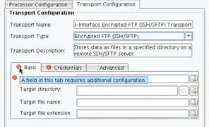 FTP over SSH Transport, Basic configuration tab