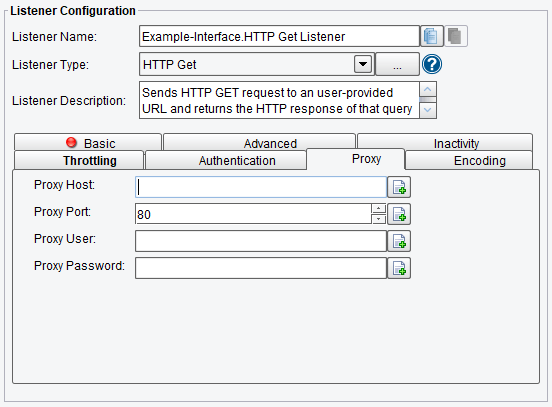 Proxy HTTP GET Listener Configuration Options in PilotFish Engine