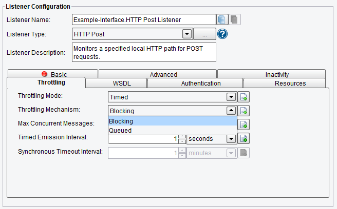 Throttling Configuration Options for HTTP POST Adapter or Listener in PilotFish Integration Engine