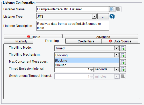 Throttling Configuration Options for JMS Adapter or Listener in PilotFish Integration Engine